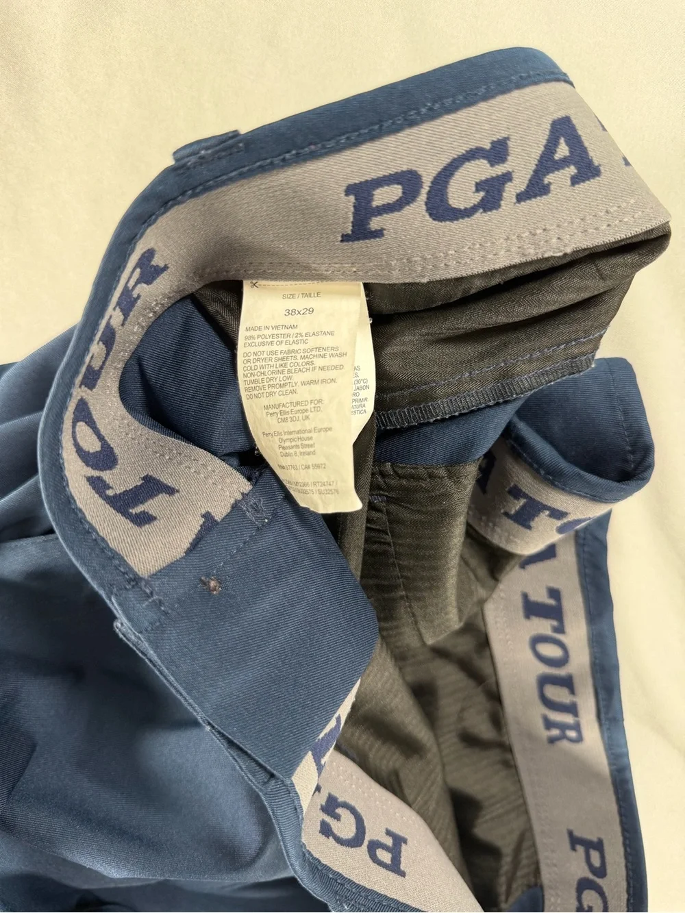 Men’s Pga Tour Blue Slack Size 38X 29 #928